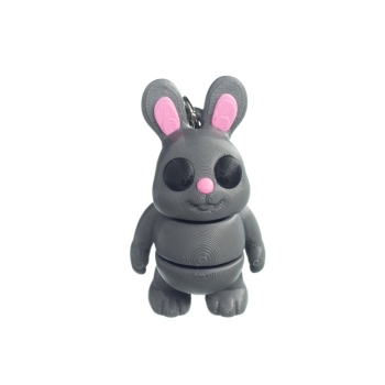 Zając ciemny szary - brelok do kluczy